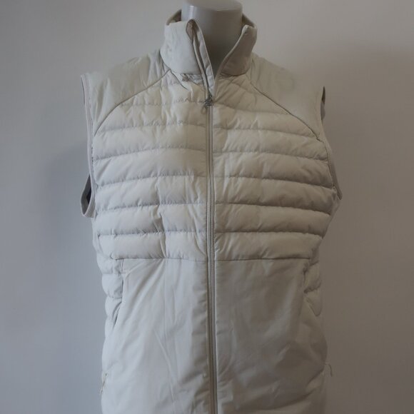 Mens Lululemon (Item -82) Off-White Full Zip Polyester Quilted Puffer Vest M - Picture 3 of 10